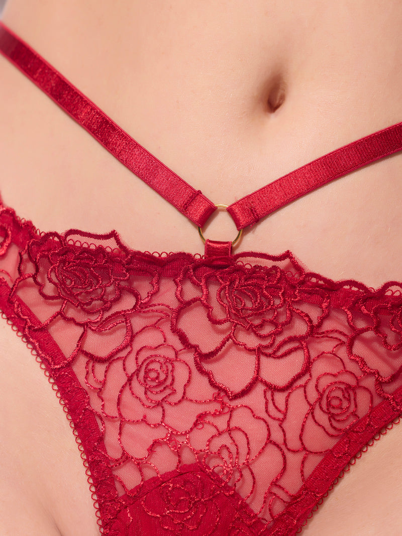 Melrose Embroidered Tanga - Frederick's Of Hollywood