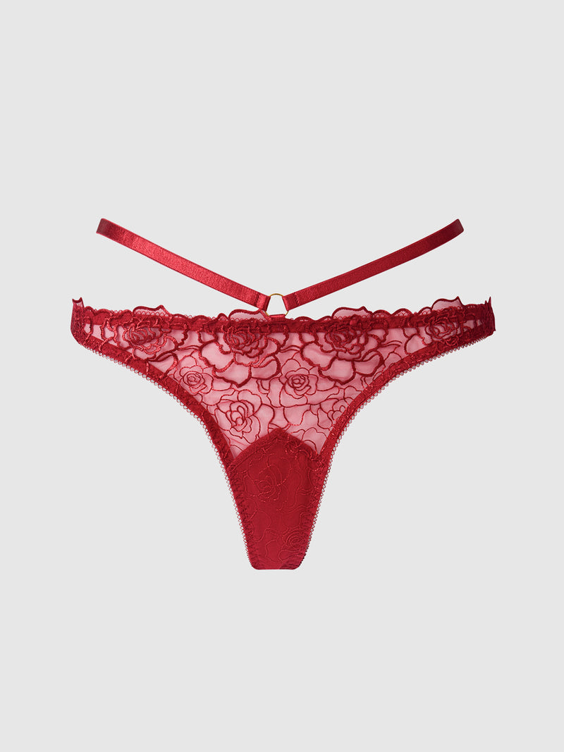 Melrose Embroidered Tanga - Frederick's of Hollywood