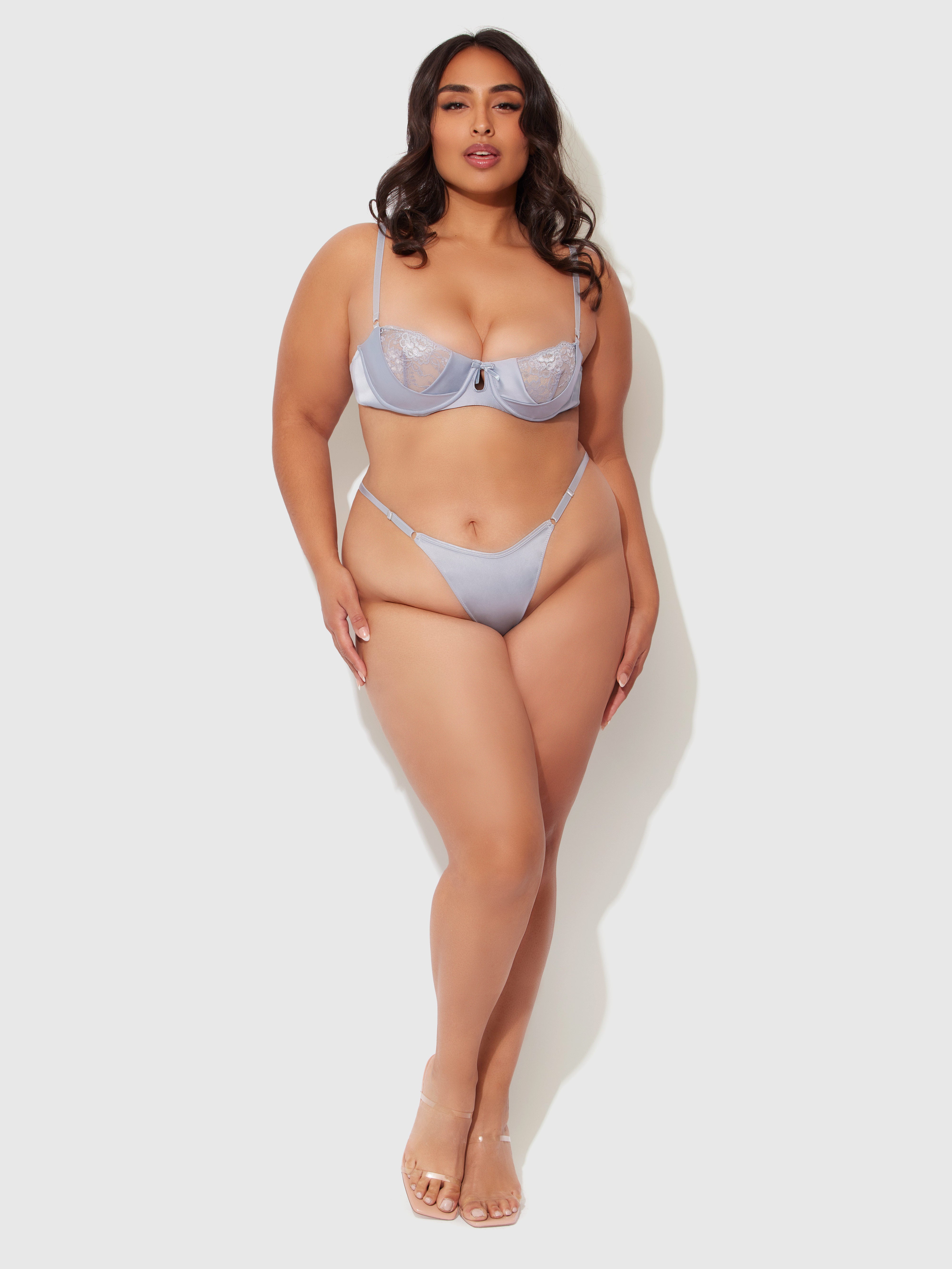 Serenity Lace & Satin Tanga - Frederick's of Hollywood