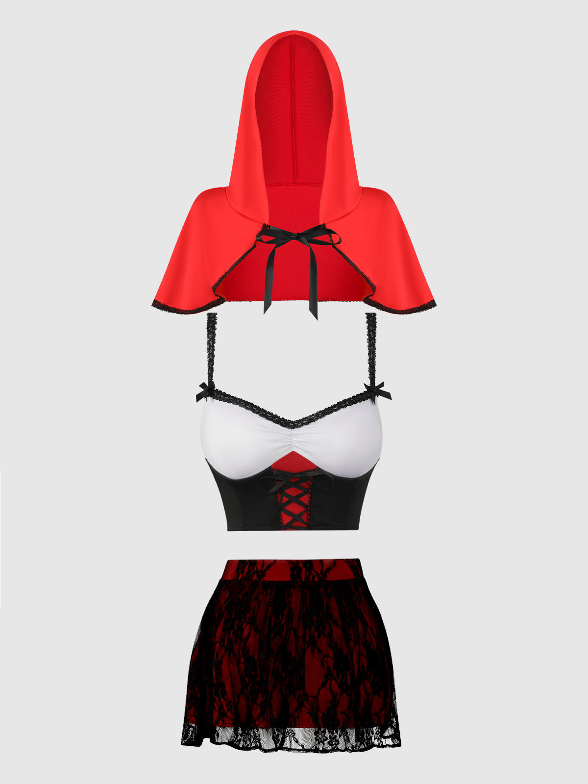Lil Red Bustier, Skirt & Hood Set - Frederick's of Hollywood