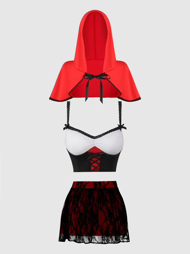 Lil Red Bustier, Skirt & Hood Set - Frederick's of Hollywood