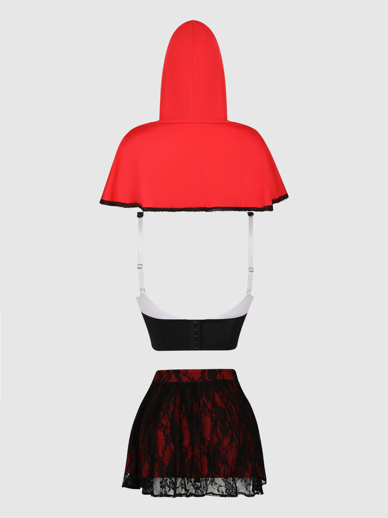 Lil Red Bustier, Skirt & Hood Set - Frederick's of Hollywood
