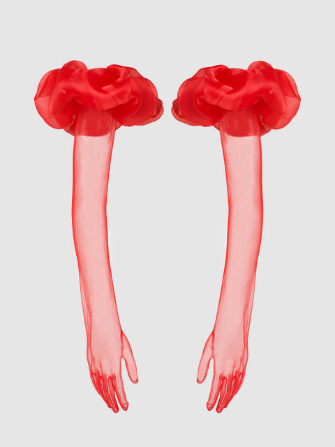 Chiffon Long Glove With Puff - Frederick's of Hollywood