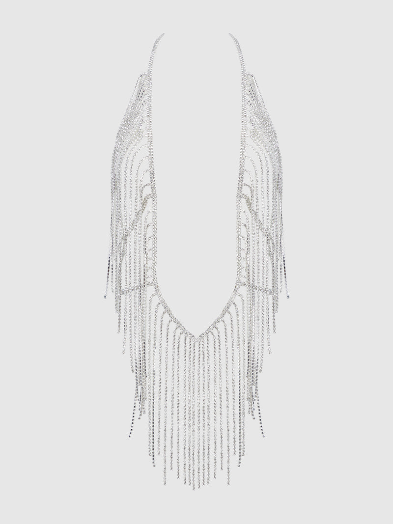 Ziggy Rhinestone Fringe Deep V-Punge Teddy - Frederick's Of Hollywood