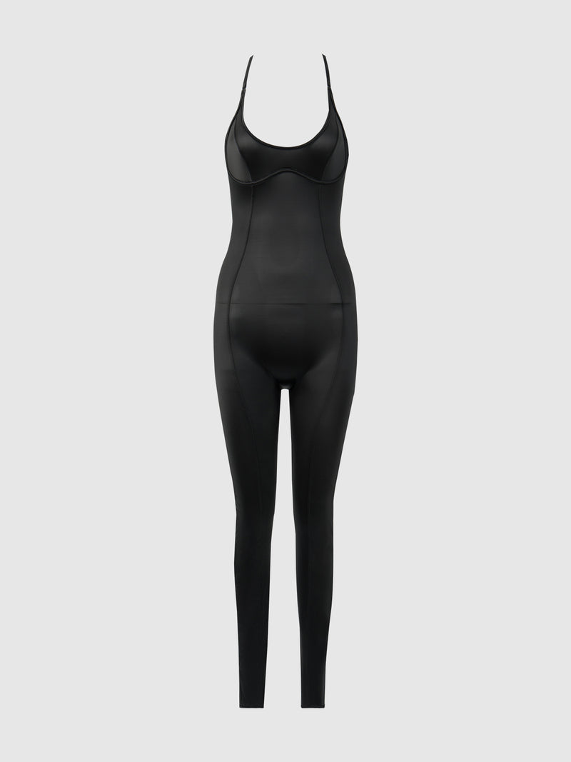 Neev Oil Slick Twist Halter Catsuit - Fredericks of Hollywood