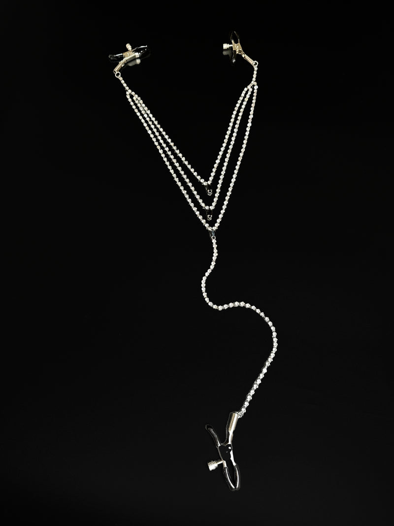 Rhinestone 3-Way Nipple & More Clamp