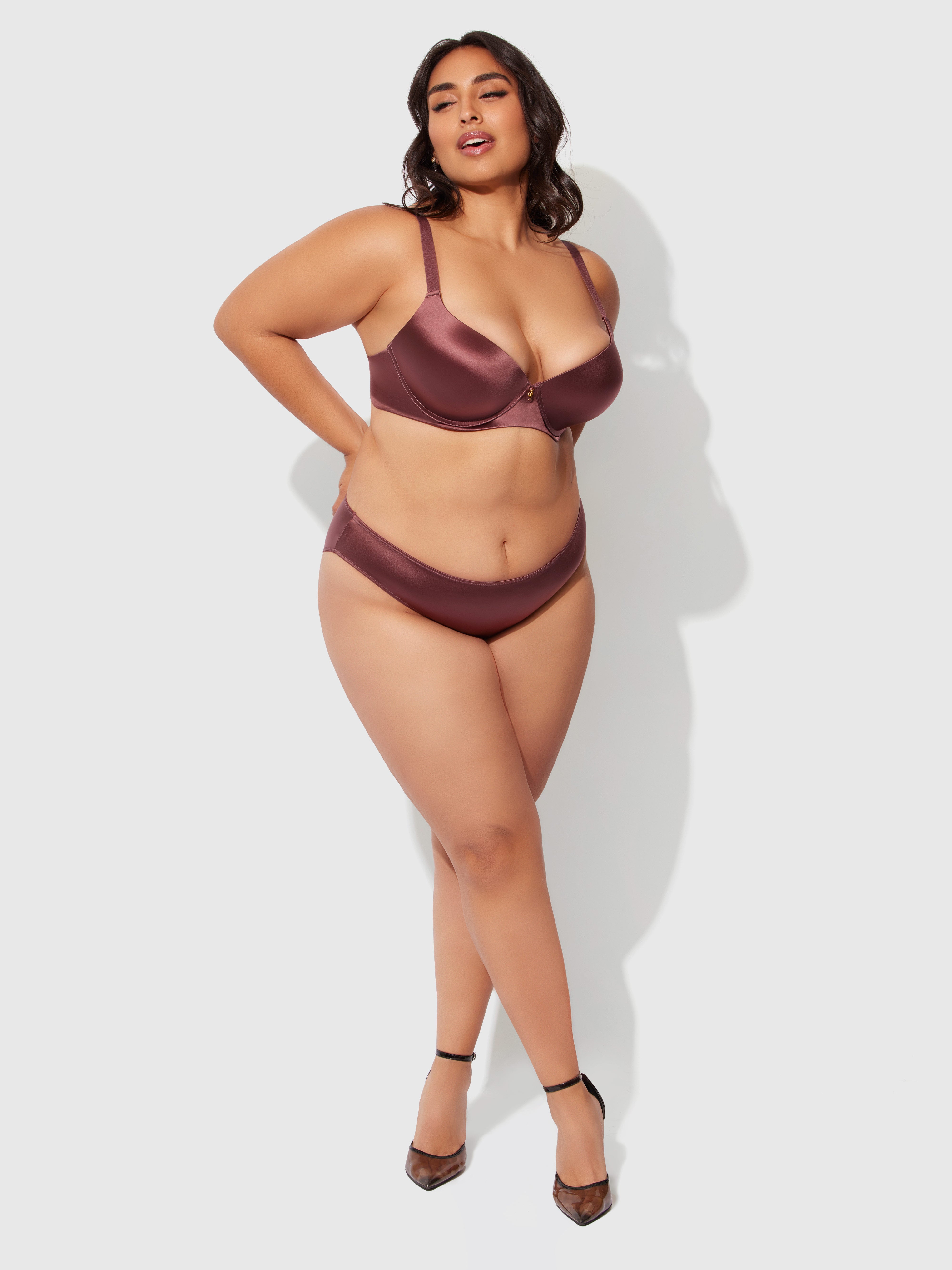 Lexi Liquid Satin Hipster - Chocolate