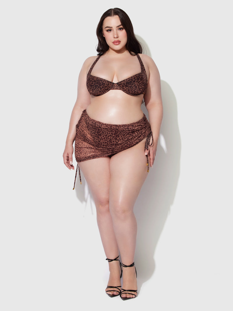 Alanza Mesh Skirted Cheeky Swim Bottom - Frederick's of Hollywood
