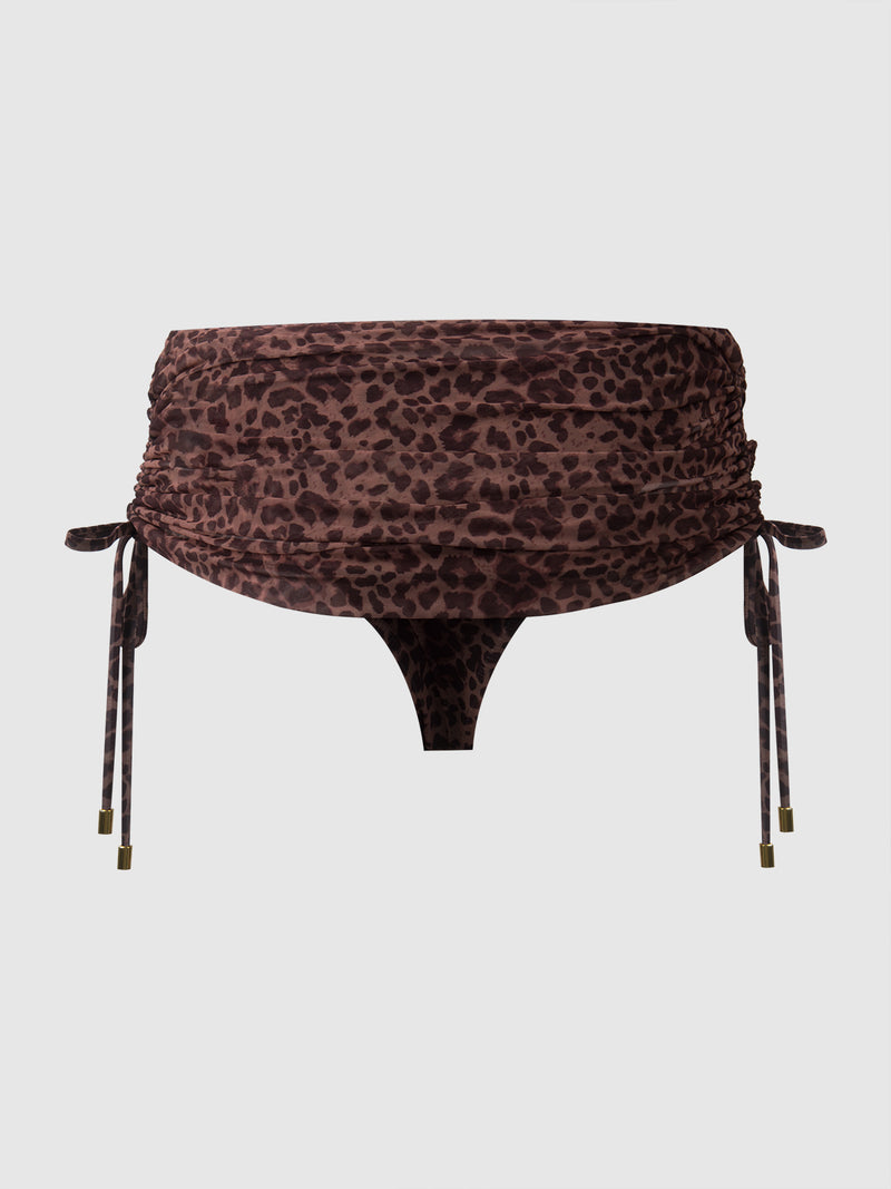 Alanza Mesh Skirted Cheeky Swim Bottom - Frederick's of Hollywood