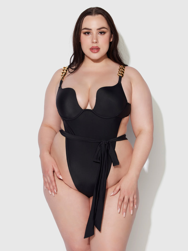 Rising Star Chain Swim One Piece - Frederick's of Hollywood