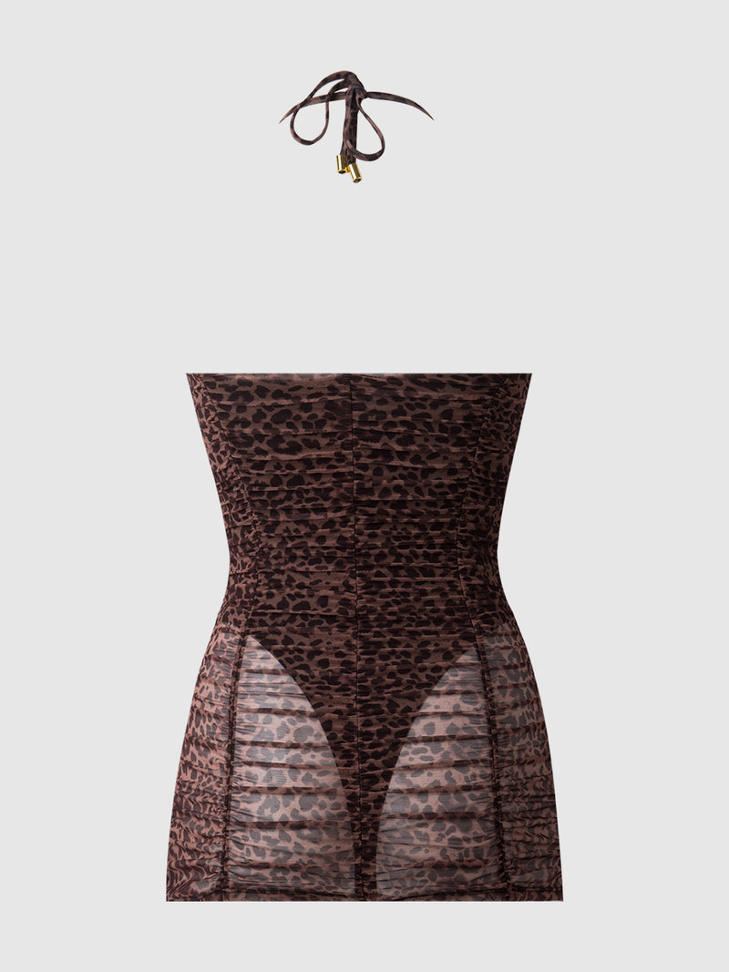Alanza Mesh Rusched Strapless Swim One Piece - Frederick's of Hollywood