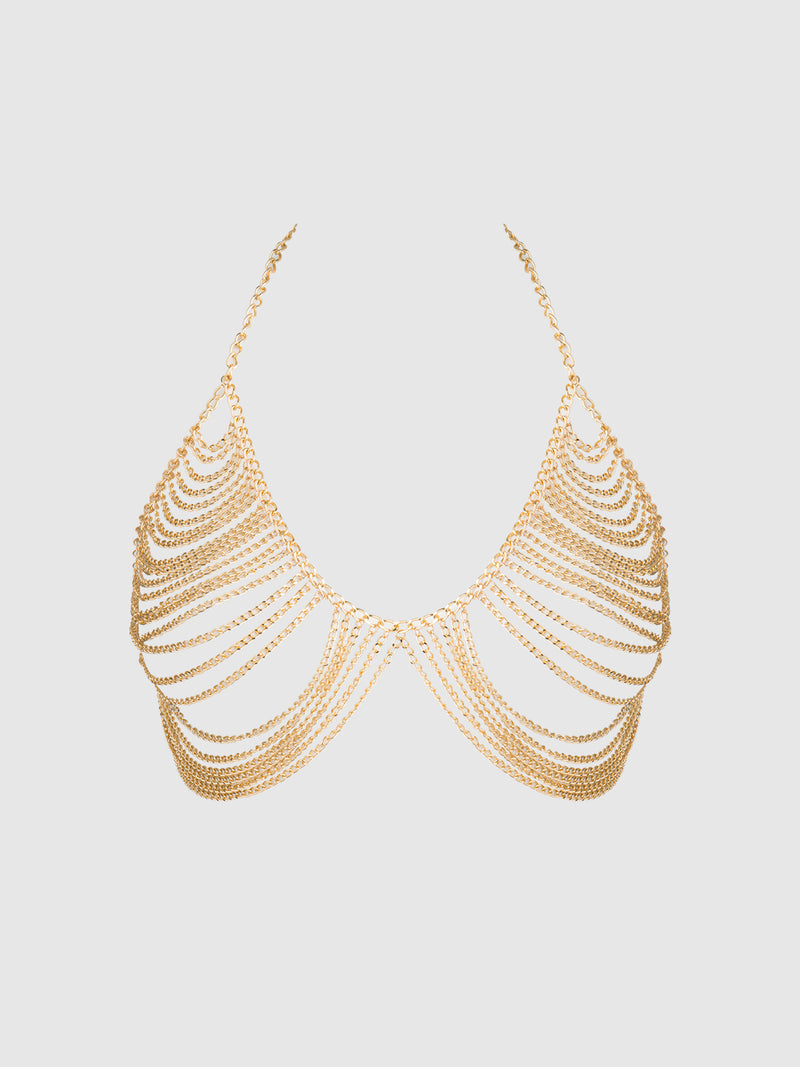 Chain Drape Halter Bralette - Frederick's of Hollywood