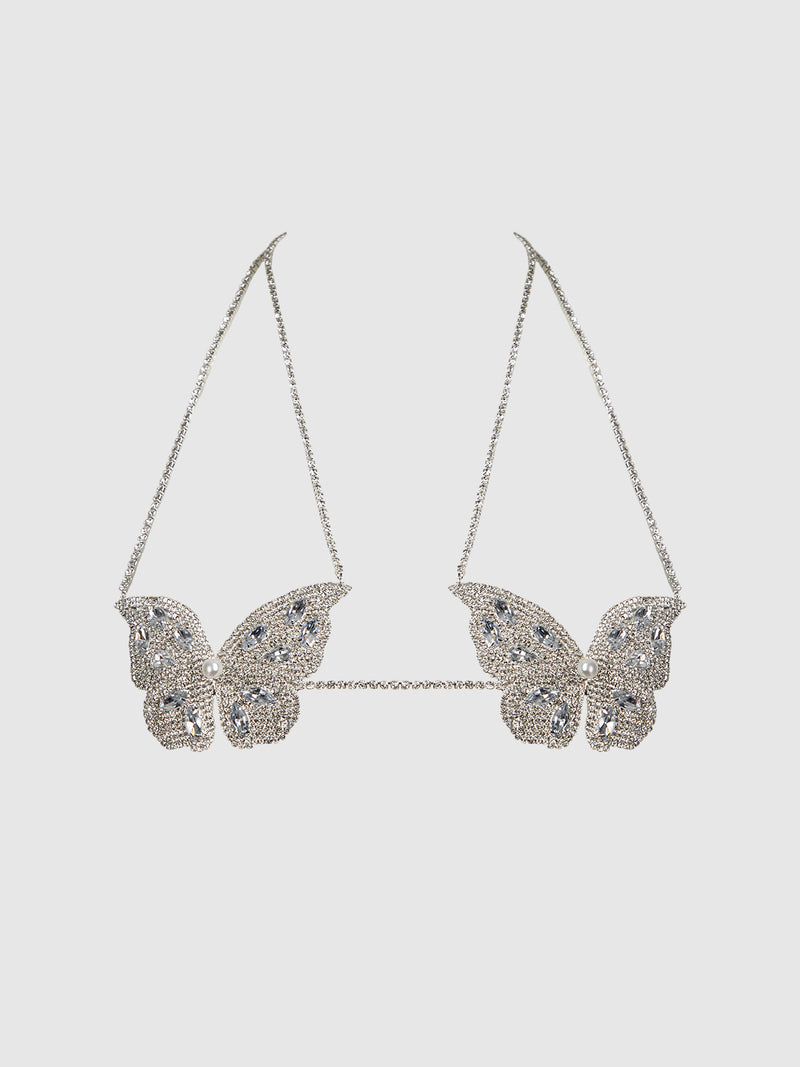 Ziggy Rhinestone & Pearl Butterfly Bralette - Frederick's of Hollywood