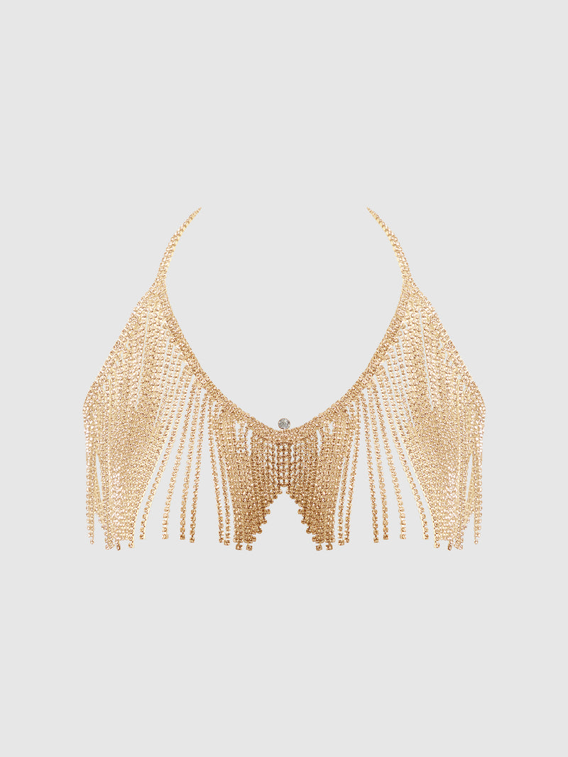 Ziggy Rhinestone Dangle V-Neck Bra - Frederick's of Hollywood