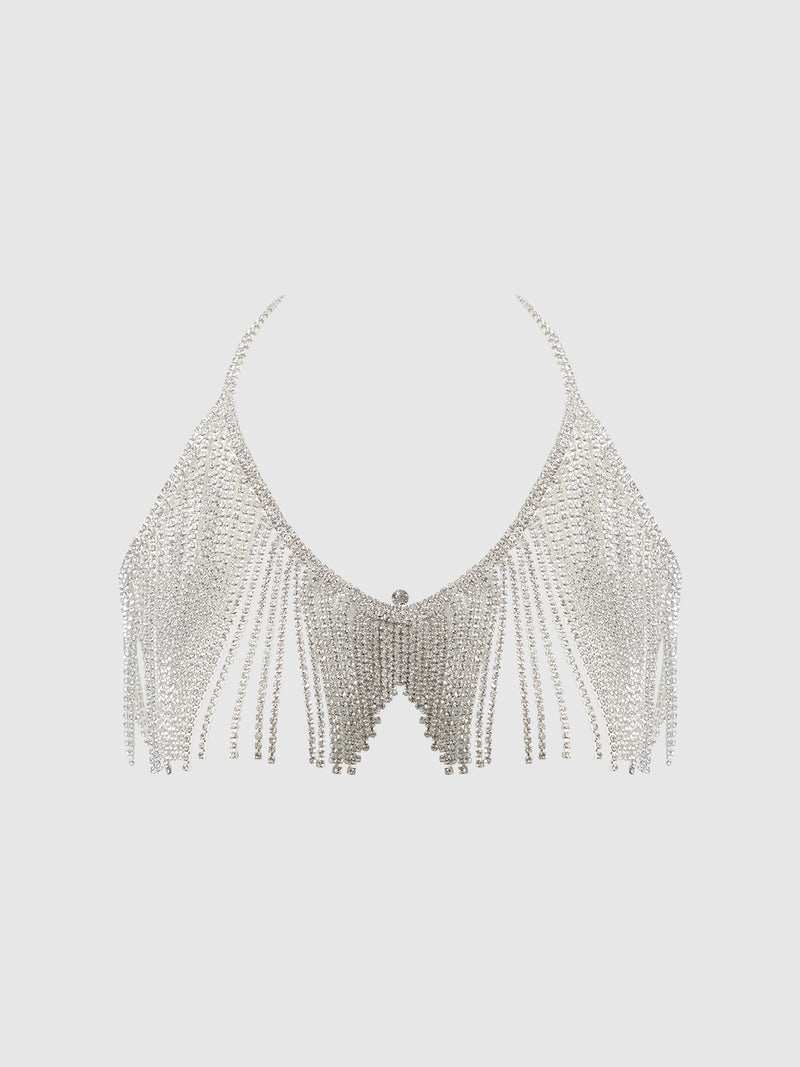 Ziggy Rhinestone Dangle V-Neck Bra - Frederick's of Hollywood