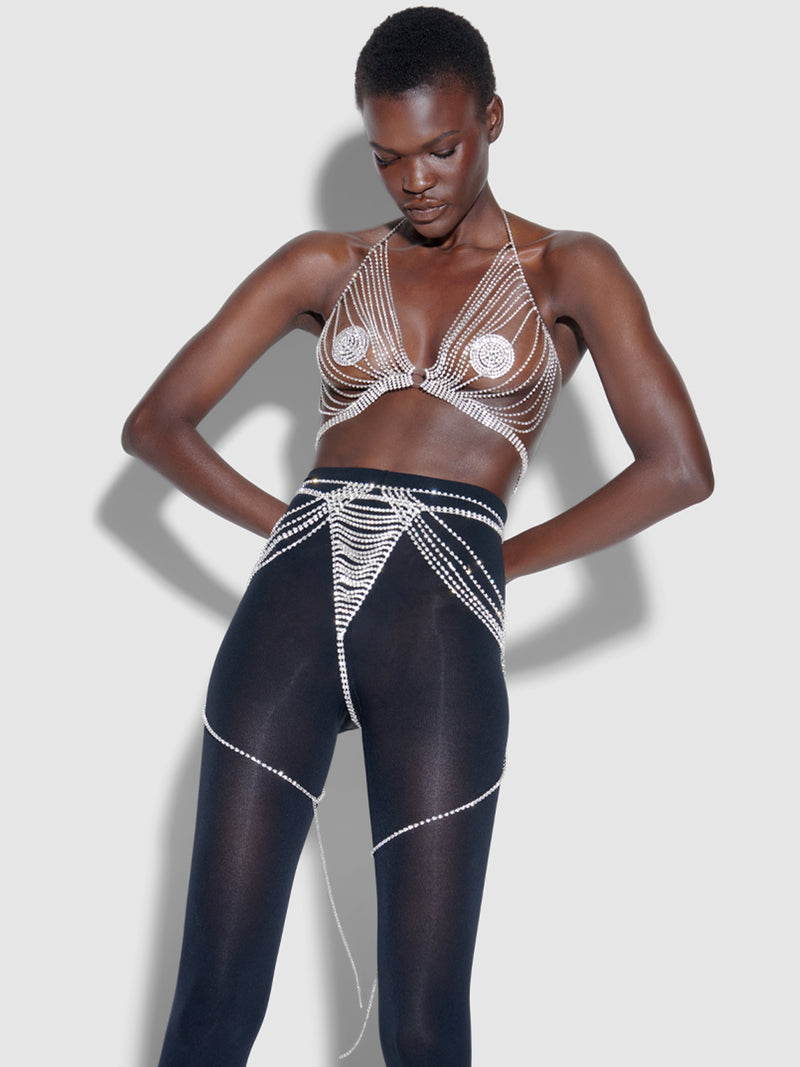 Ziggy Rhinestone Drape Garter - Fredericks Of Hollywood