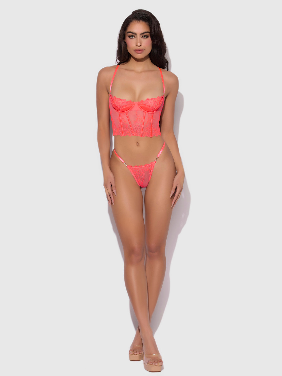 Wren Embroidered Tulip Demi Bustier - Frederick's of Hollywood