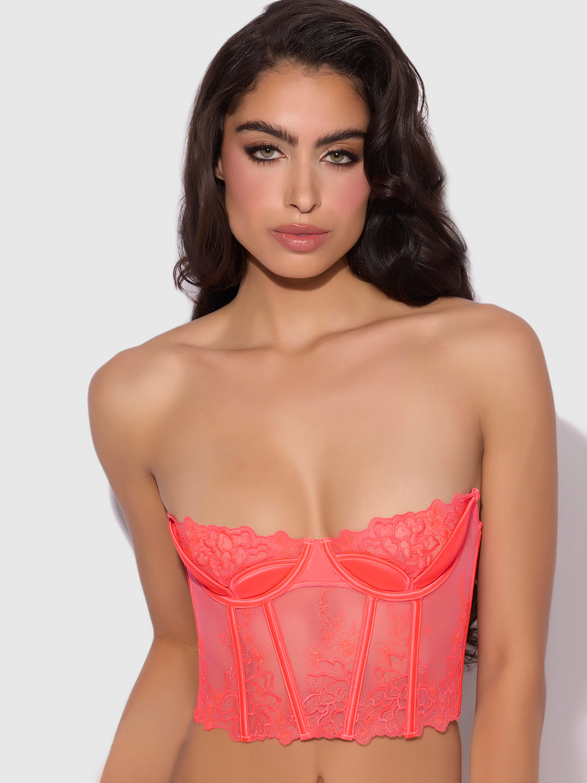 Wren Embroidered Tulip Demi Bustier - Frederick's of Hollywood