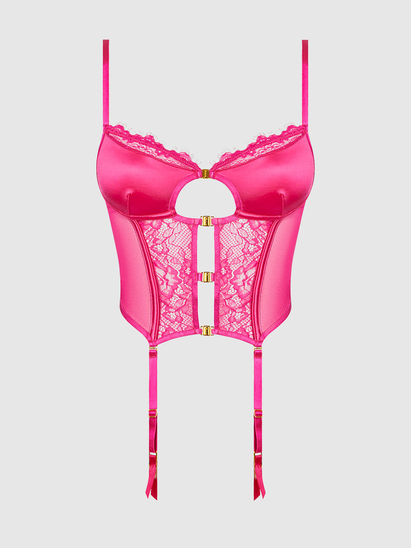 Neev Lace Wireless Bustier With Garters - Frederick's of Hollywood