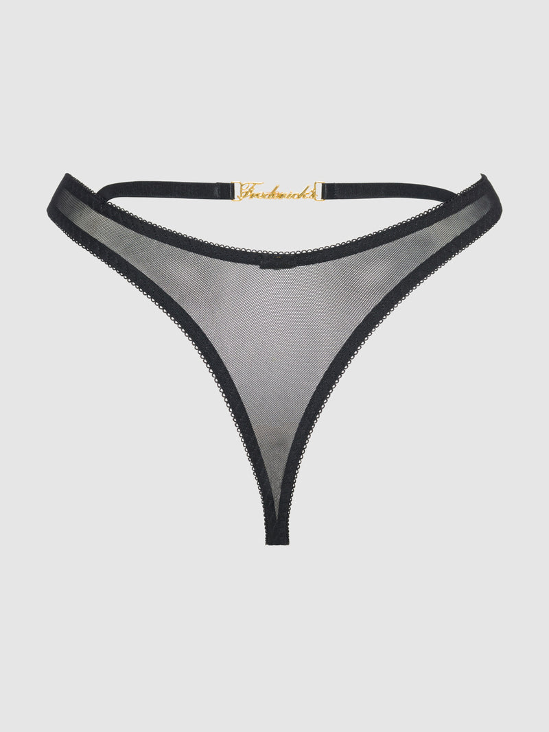 Melrose Embroidered Crotchless Tanga - Fredericks Of Hollywood
