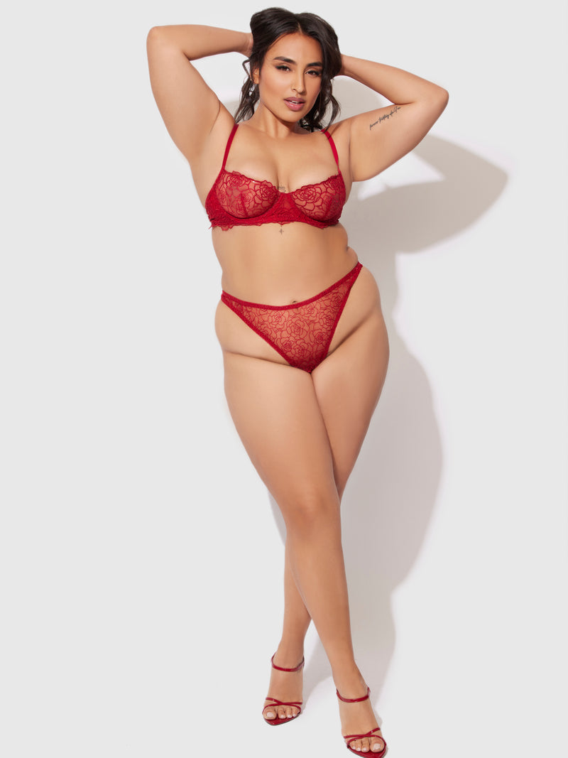 Melrose Embroidered Crotchless Tanga - Fredericks Of Hollywood