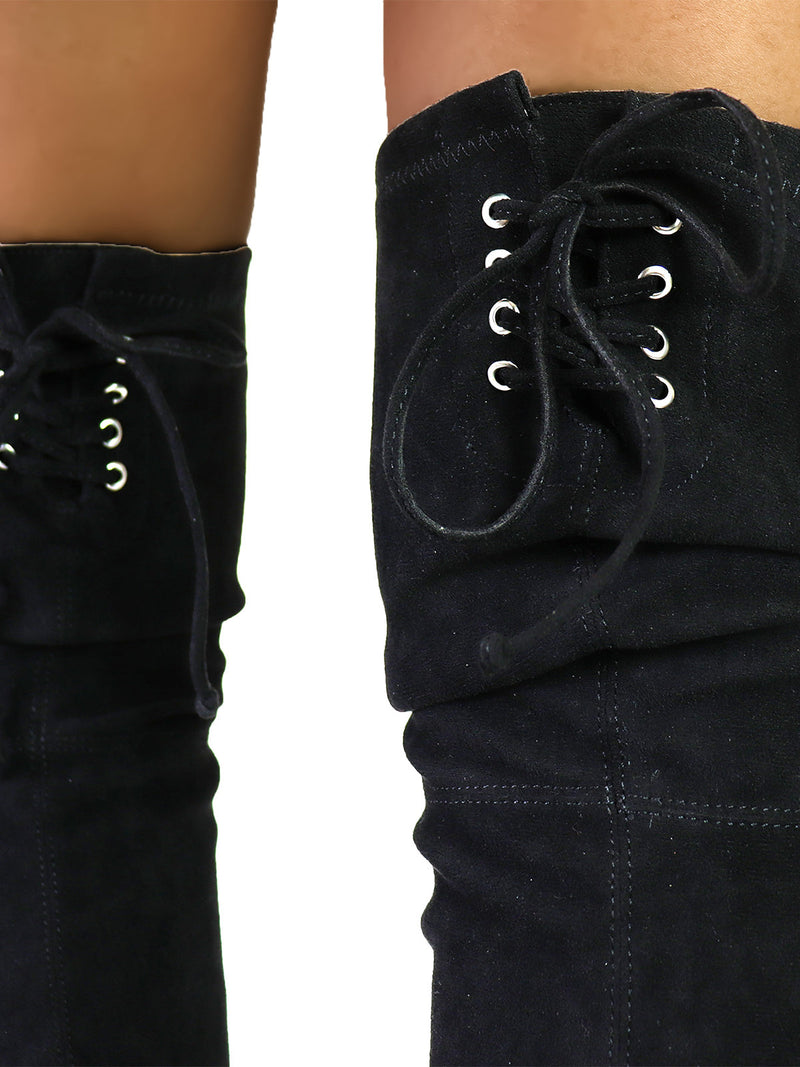 Becky Stretchy Thigh High Boots - Frederick's of Hollywood