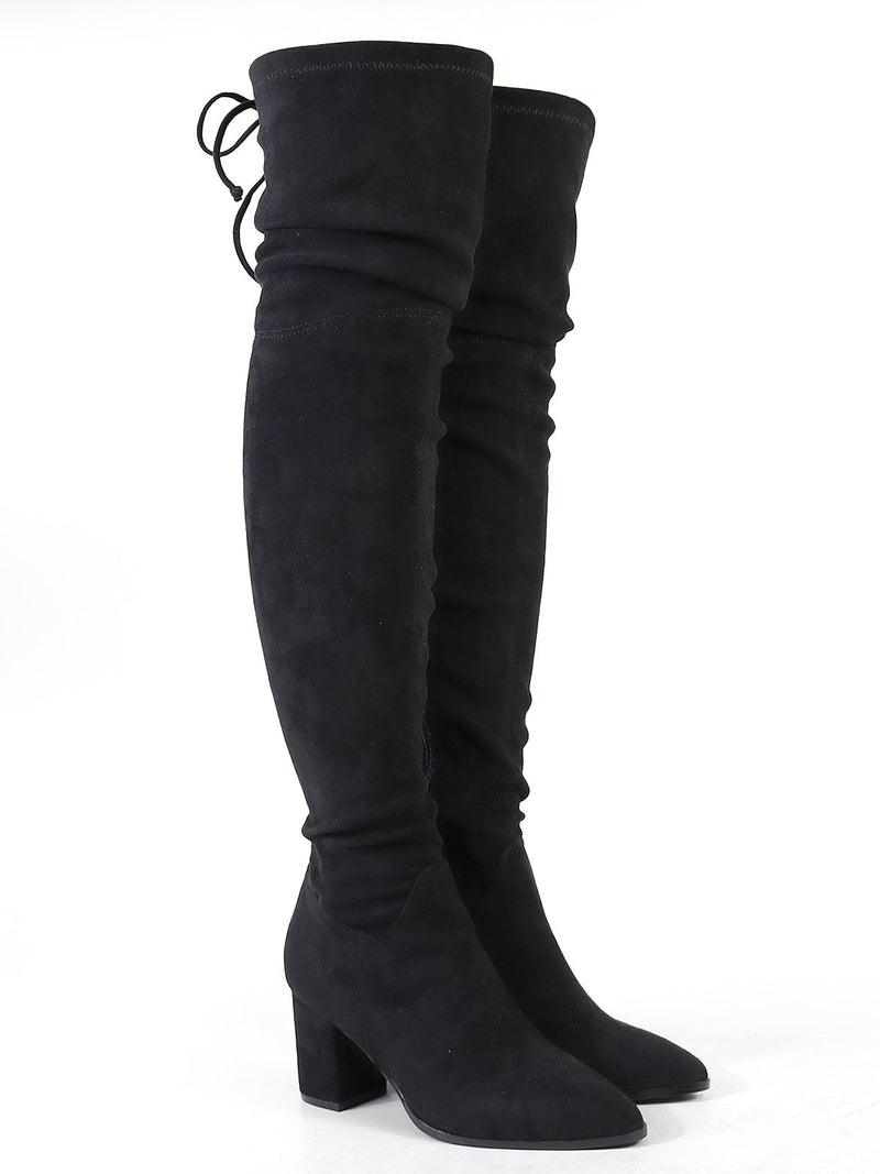 Becky Stretchy Thigh High Boots - Frederick's of Hollywood