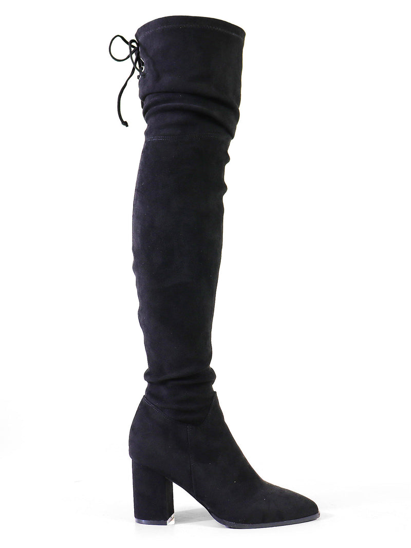 Becky Stretchy Thigh High Boots - Frederick's of Hollywood