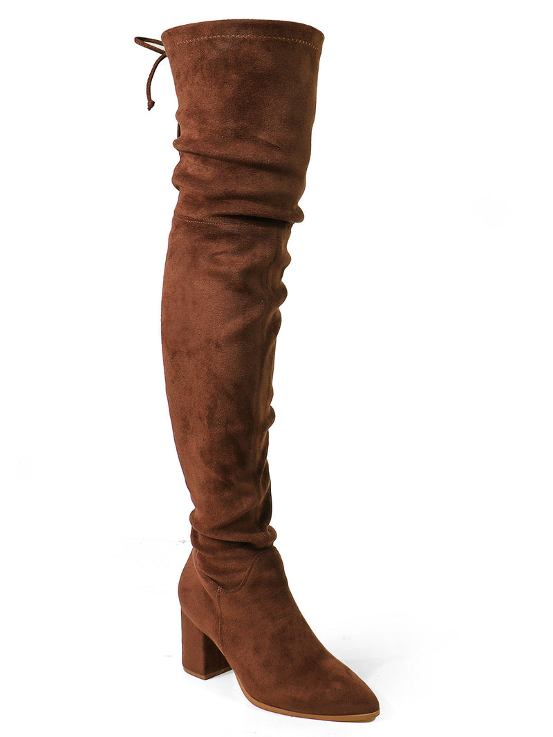 Becky Stretchy Thigh High Boots - Frederick's of Hollywood