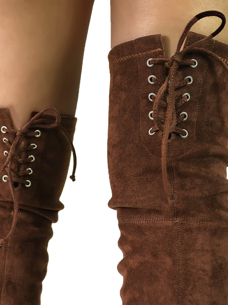 Becky Stretchy Thigh High Boots - Frederick's of Hollywood