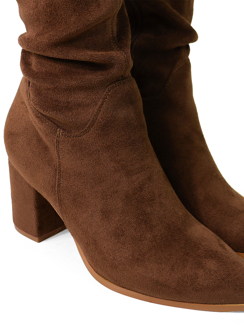 Becky Stretchy Thigh High Boots - Frederick's of Hollywood