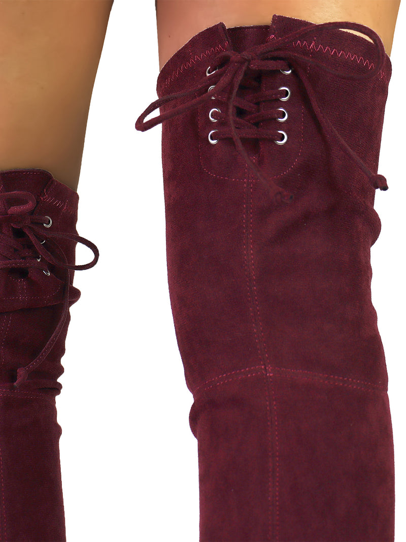 Becky Stretchy Thigh High Boots - Frederick's of Hollywood
