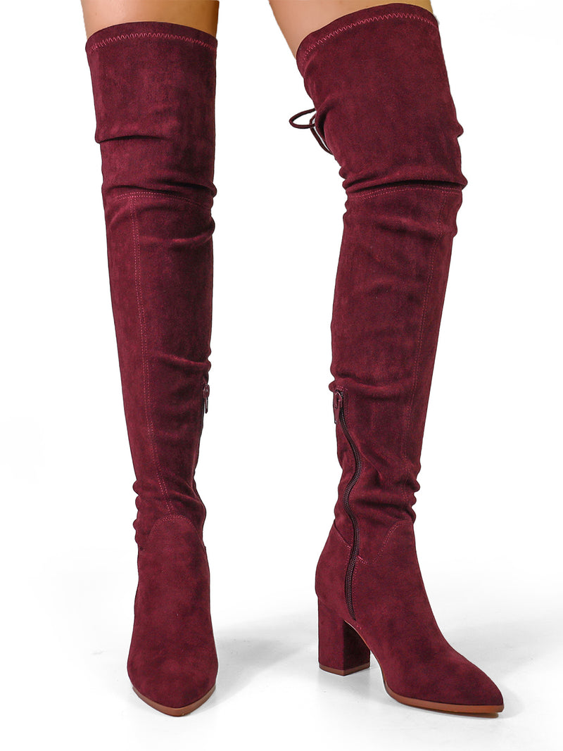 Becky Stretchy Thigh High Boots - Frederick's of Hollywood