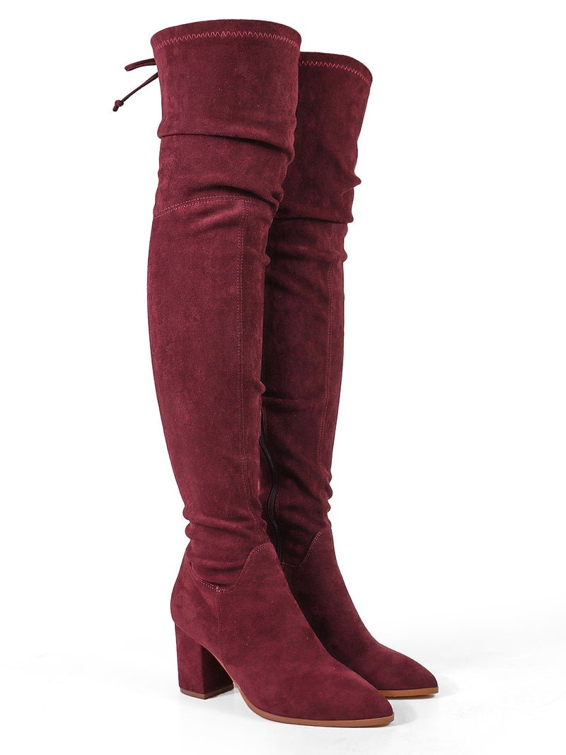 Becky Stretchy Thigh High Boots - Frederick's of Hollywood