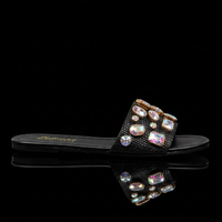 Delilah black slide with gem details