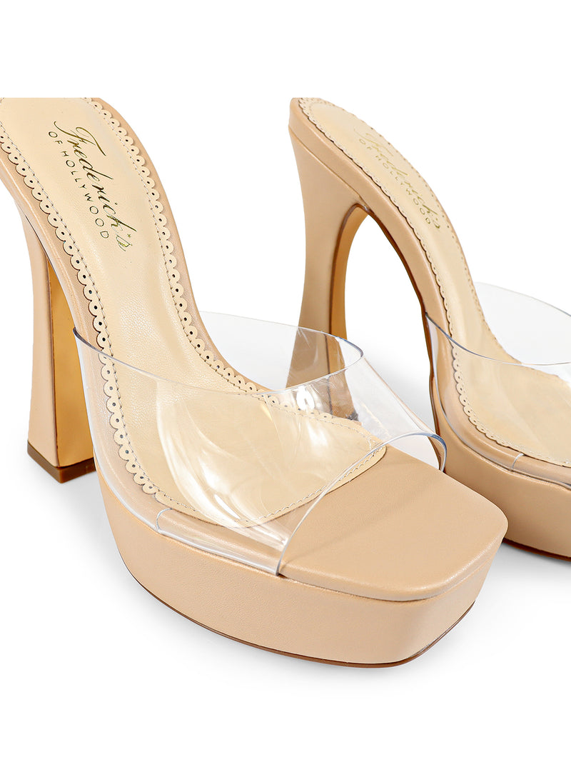 Elaina Platform Mule Heel - Clear