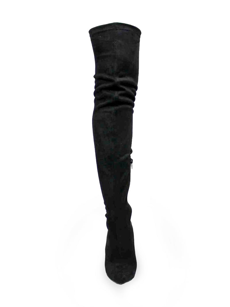 Gisele Stretchy Overknee Heeled Boots - Frederick's of Hollywood