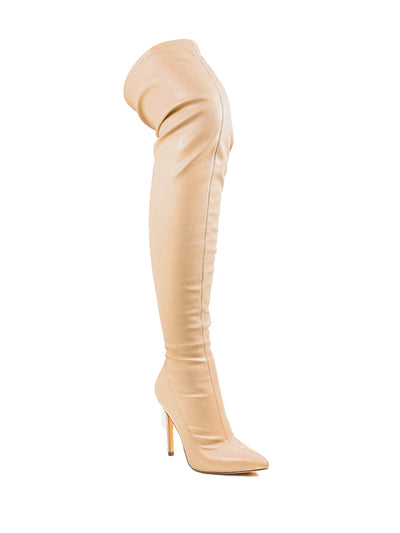 Gisele Stretchy Overknee Heeled Boots - Frederick's of Hollywood