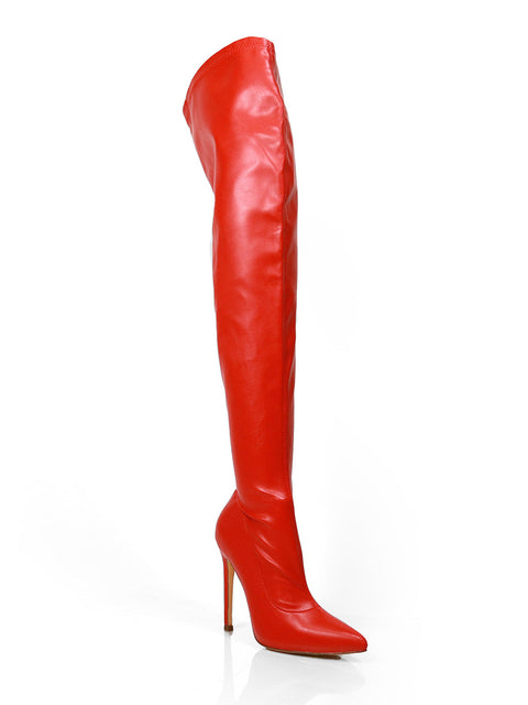 Gisele Stretchy Overknee Heeled Boots - Frederick's of Hollywood