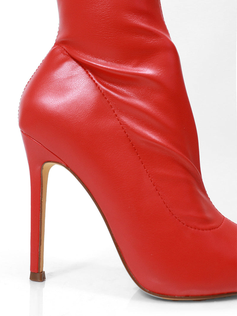 Gisele Stretchy Overknee Heeled Boots - Frederick's of Hollywood