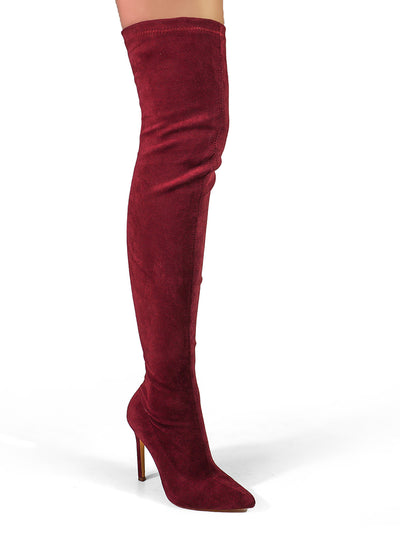 Gisele Stretchy Overknee Heeled Boots - Frederick's of Hollywood