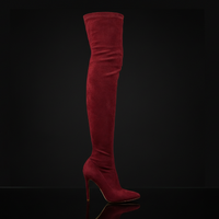Gisele over the knee suede boot in wine