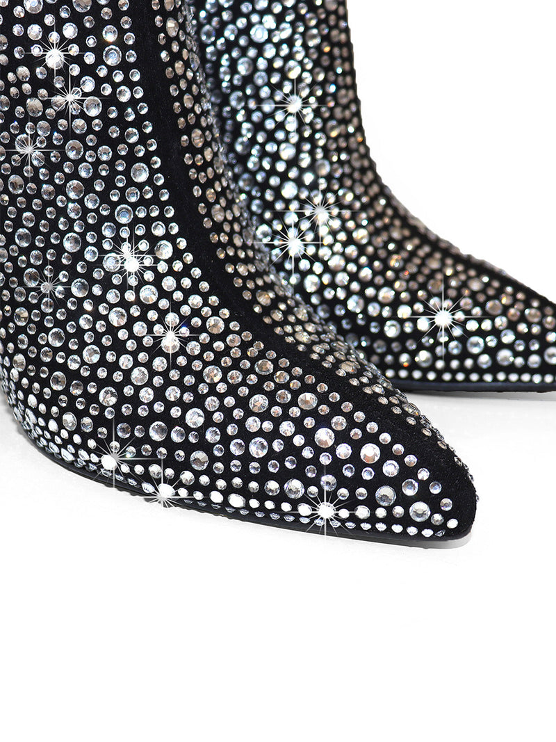 Izara Rhinestone Ankle Boots - Frederick's of Hollywood