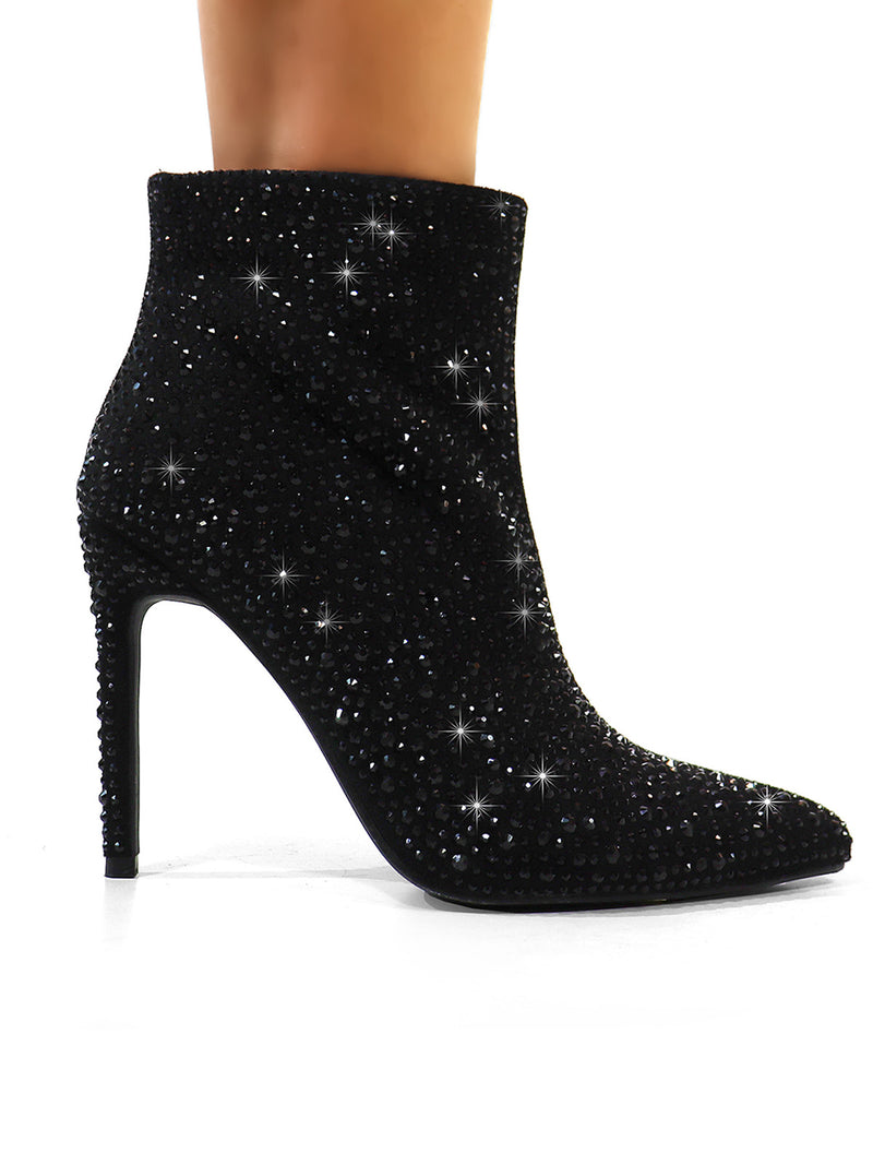 Izara Rhinestone Ankle Boots