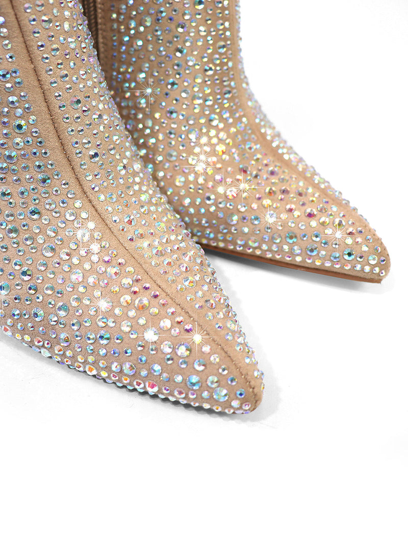 Izara Rhinestone Ankle Boots - Frederick's of Hollywood