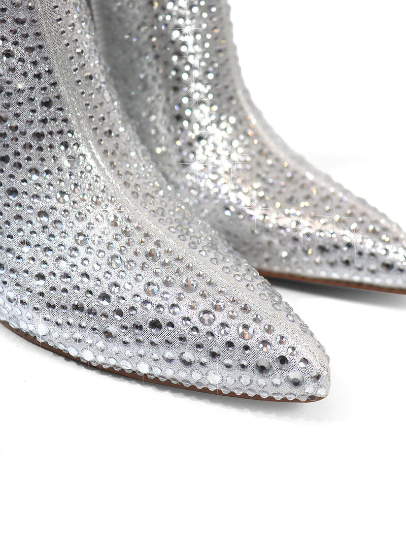 Izara Rhinestone Ankle Boots - Frederick's of Hollywood