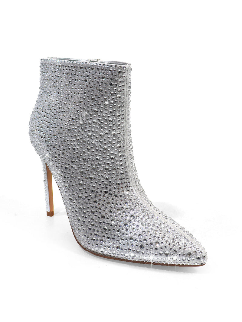 Izara Rhinestone Ankle Boots - Frederick's of Hollywood