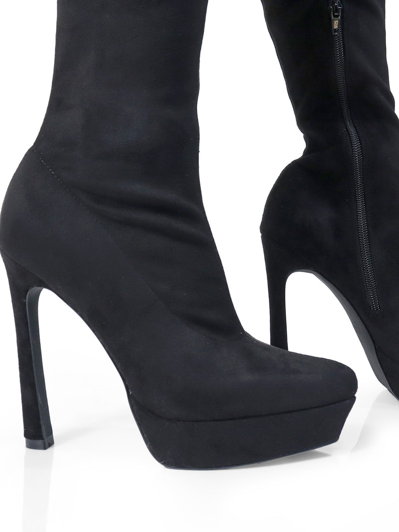 Jadore Stretchy Thigh High Boots - Frederick's of Hollywood