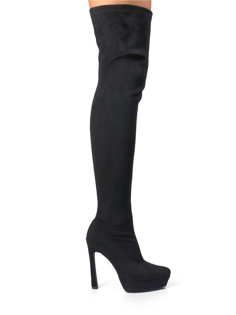 Jadore Stretchy Thigh High Boots - Frederick's of Hollywood