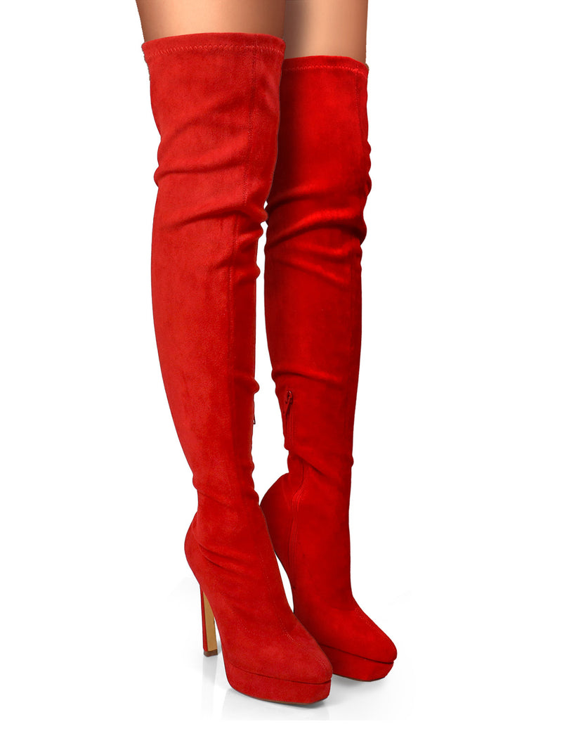 Jadore Stretchy Thigh High Boots - Frederick's of Hollywood